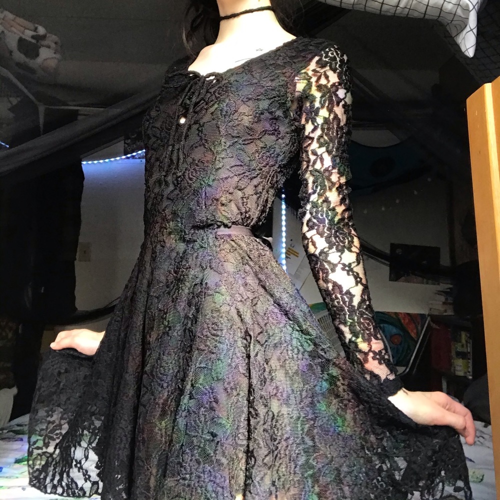 black lace dress